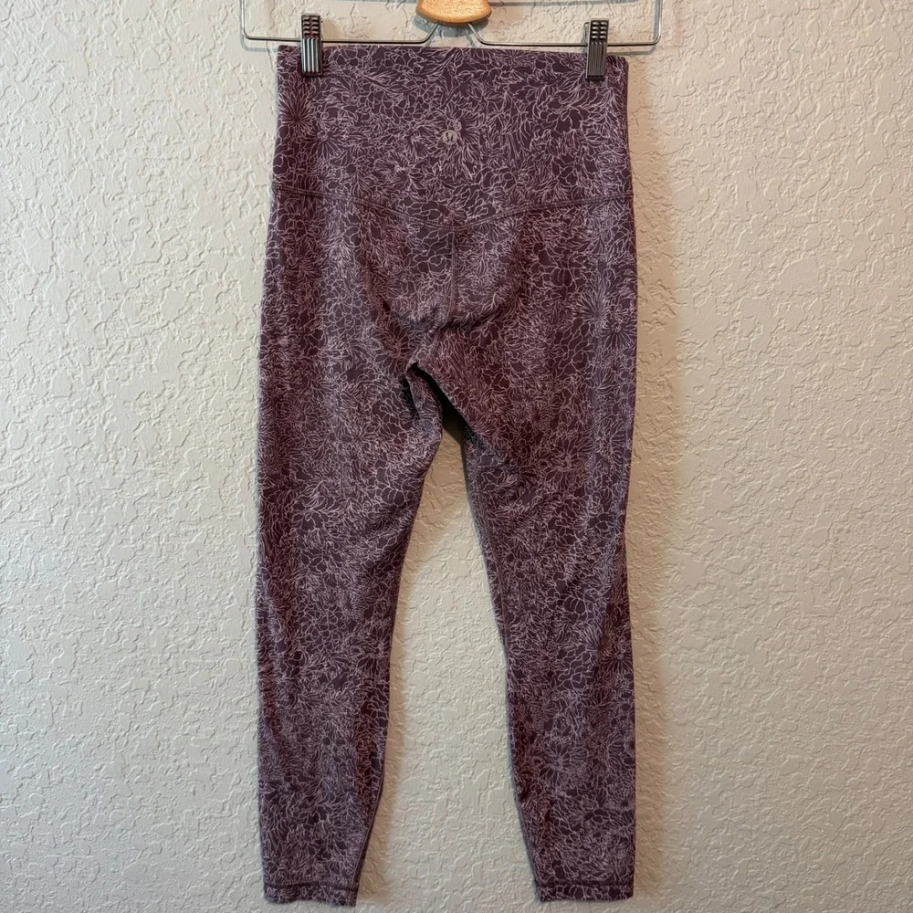 Lululemon Align High Rise Leggings 6 Floral Plum Yoga Athleisure LW5BVMS - Picture 5 of 6